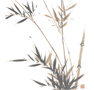 竹子水墨画中国风国画墨水书法竹子画