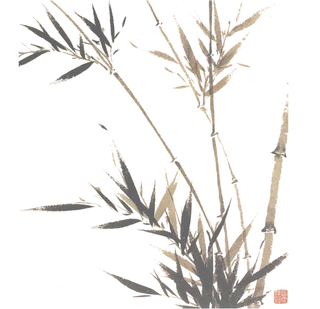 竹子水墨画中国风国画墨水书法竹子画