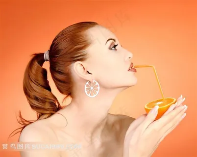 高清广告美女吸橙汁素材图片下载 高清广告美女吸橙汁素材图片下载