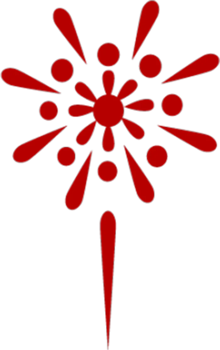 红色节日烟花简笔素材