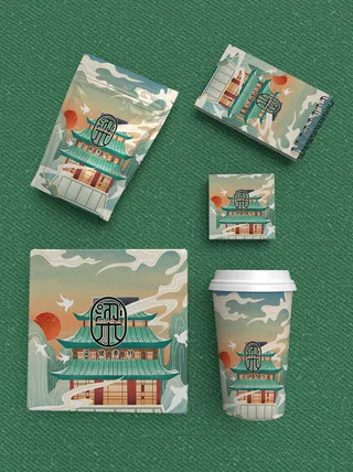 高端文创样机素材产品中国风国潮logo礼盒包装VI智能贴图PSD模板