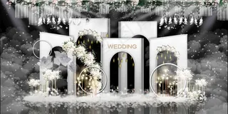 韩式白色婚礼迎宾区效果图