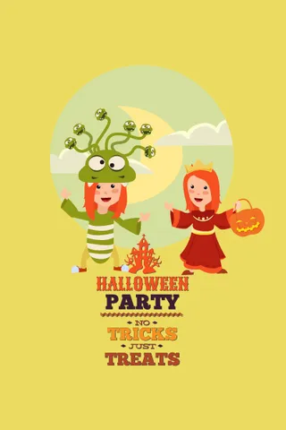 万圣节小鬼捣蛋儿童矢量插画扁平