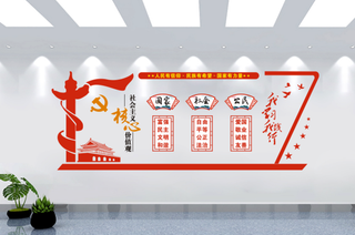 社会核心价值党建文化墙背景墙