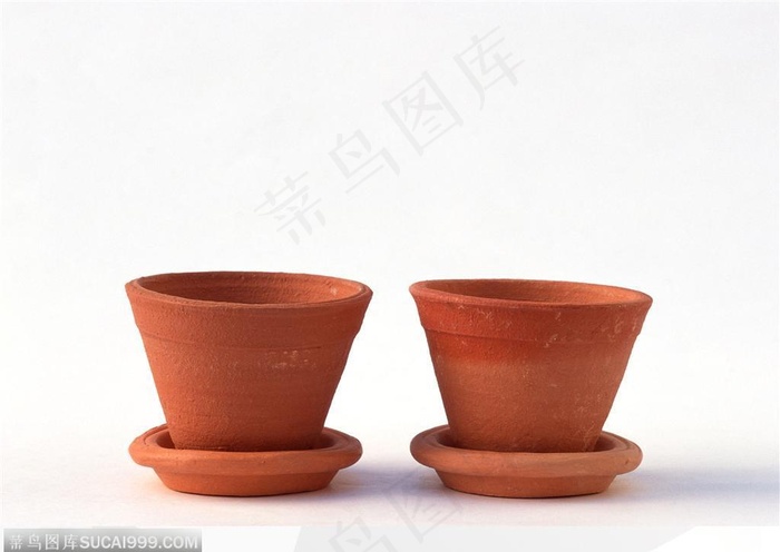 园艺工具-褐色的花盆