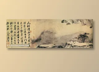 中国风界画仿米山水图 (4)