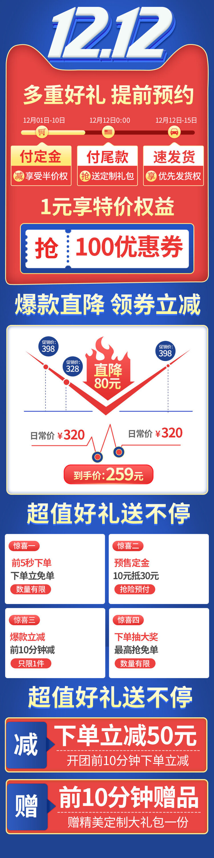 电商ps设计淘宝天猫详情页预售关联模板商品促销推荐模块PSD素材