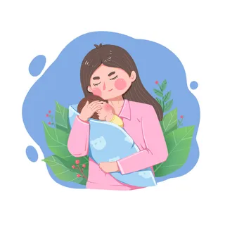 母亲节母亲抱着婴儿场景插画