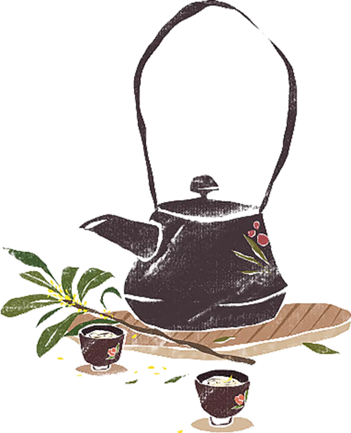 手绘茶壶素材免扣