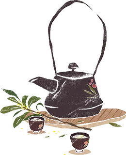 手绘茶壶素材免扣