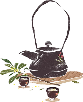 手绘茶壶素材免扣