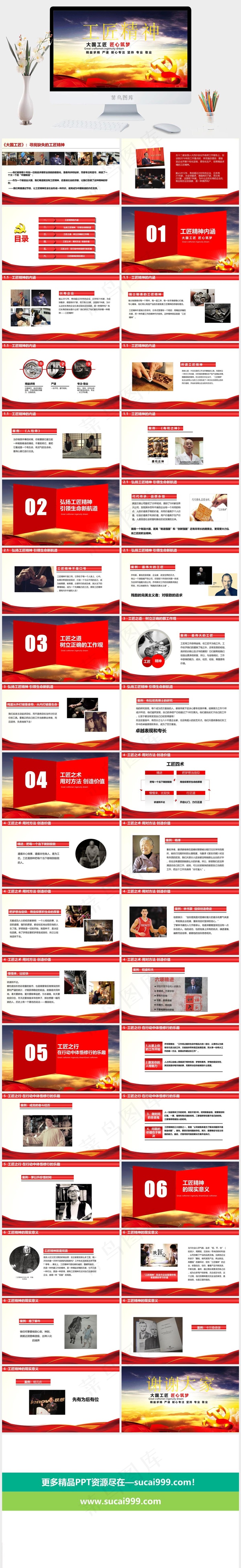 工匠精神细节专注PPT模板ppt模版