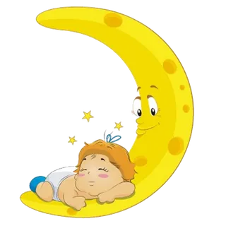 月亮睡觉卡通