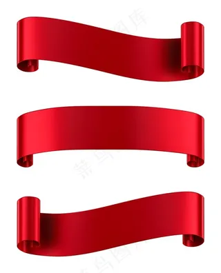 精美红色丝带素材