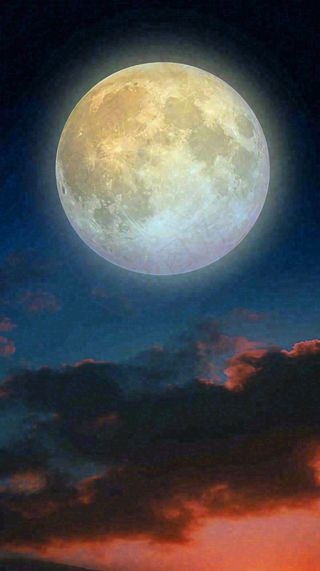 中秋节简约创意圆月月亮温馨天空，黑夜夜晚