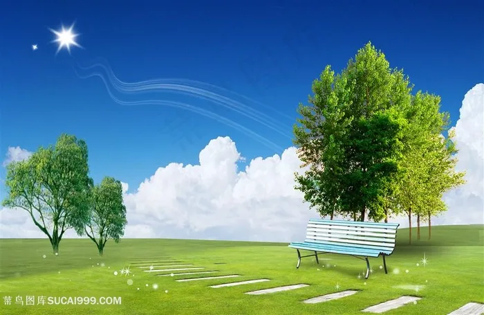 公园美景韩式自然背景