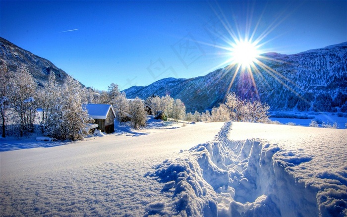 冬天唯美雪景自然风光摄影图片