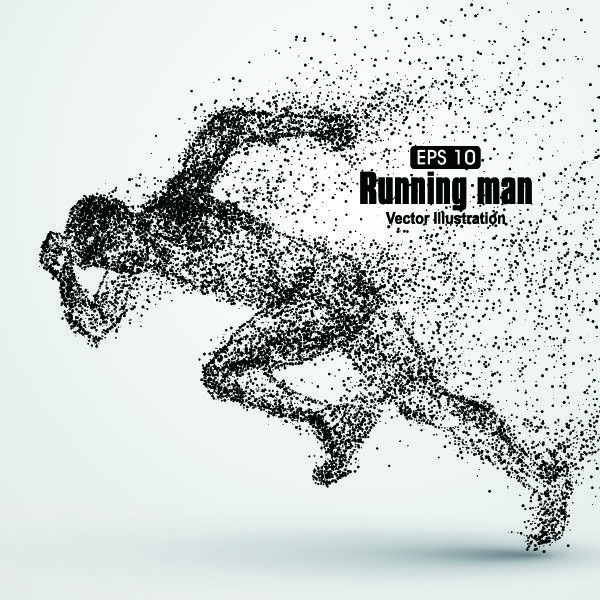 矢量科技动感粒子元素EPS运动人物动物点状创意矢量科幻设计素材