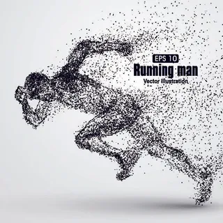 矢量科技动感粒子元素EPS运动人物动物点状创意矢量科幻设计素材