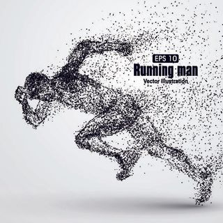 矢量科技动感粒子元素EPS运动人物动物点状创意矢量科幻设计素材