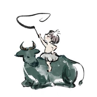 清明清明节卡通牧童放牛