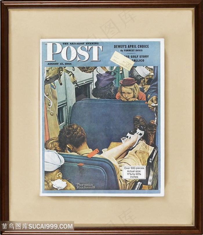 诺曼 · 洛克威尔列车插画装饰画