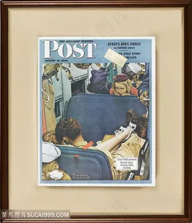 诺曼 · 洛克威尔列车插画装饰画