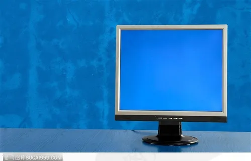 显示器-蓝色背景下的显示器