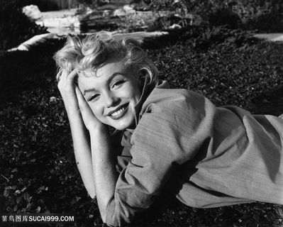 黑白草地唯美玛丽莲梦露装饰画