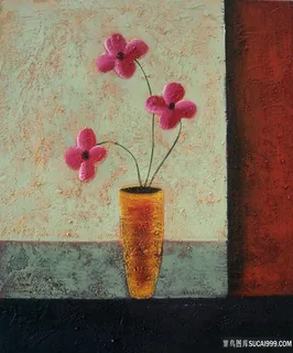 唯美花卉花瓶艺术油画装饰画 唯美花卉花瓶艺术油画装饰画