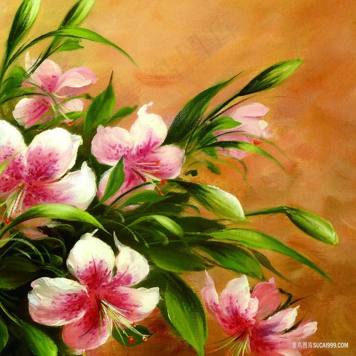 唯美水彩花卉高清装饰画