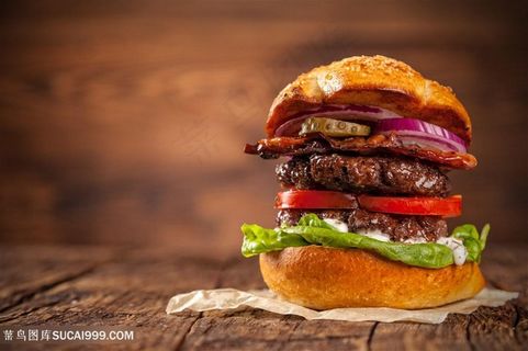 叠了很多层的汉堡包图片美食西餐图片