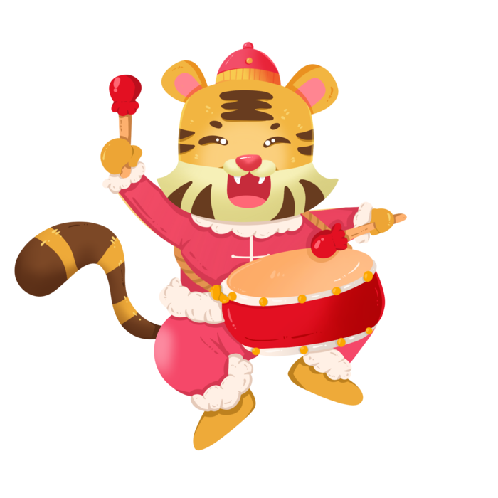 2022虎年卡通老虎形象拜年图案素材图片插图素材