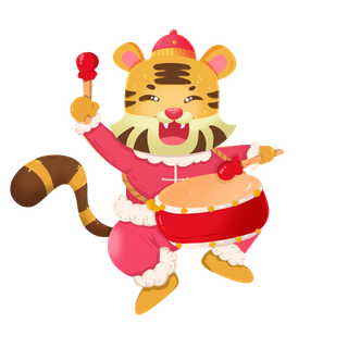 2022虎年卡通老虎形象拜年图案素材图片插图素材