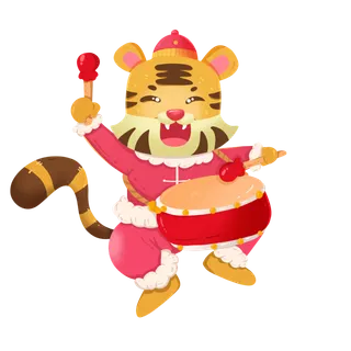 2022虎年卡通老虎形象拜年图案素材图片插图素材