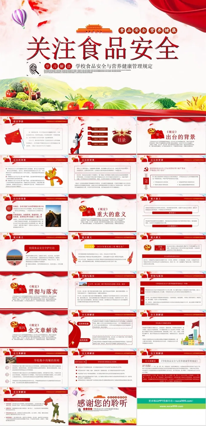 食品安全健康PPT模板ppt模版