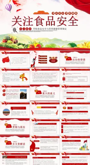 食品安全健康PPT模板ppt模版预览图