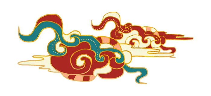 中国风中式国潮敦煌云纹祥云插画图案云朵云彩元素PSDAI设计素材psd模版下载