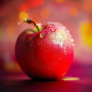 红苹果新鲜特写水珠，圣诞平安夜，水果美食，温馨摄影图