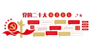 矢量二十大党建文化墙