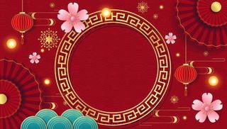 设计红色新年背景风景