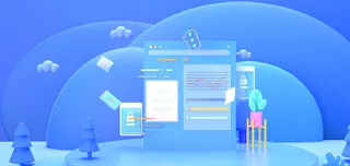 商务C4D三维几何蓝色科技人物