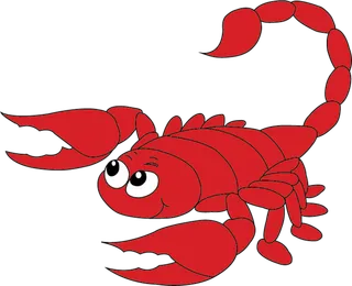 蝎子红色卡通简笔