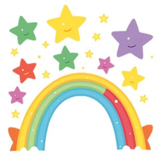 彩虹星星云朵免抠