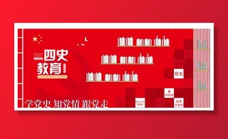 党建党史文化墙源文件CDR平面效果图