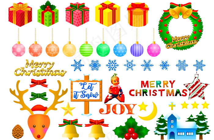 圣诞元素图案背景图片