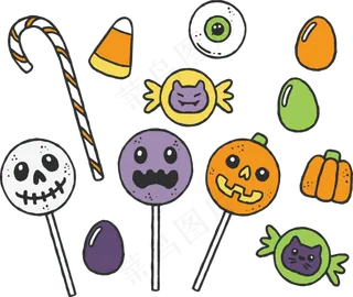 卡通万圣节节日糖果