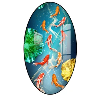 中国风轻奢山水花鸟锦鲤年年有鱼客厅卧室玄关画酒店装饰画