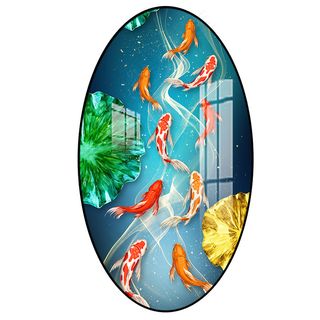 中国风轻奢山水花鸟锦鲤年年有鱼客厅卧室玄关画酒店装饰画