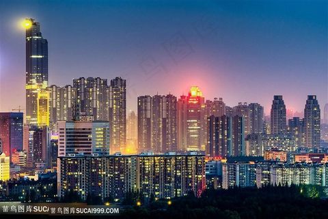武汉城市建筑夜景图片